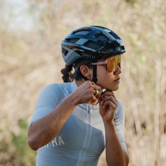 Polarized Smith Bobcat Sunglasses Matte Chalk Rose​/ChromaPop Rose Gold Mirror - Picture 4 of 6